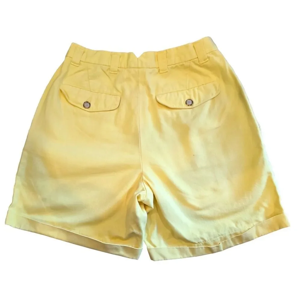 VTG 80s Generra Collection Yellow High Waisted Shorts Womens Cotton Twill 28x6 S